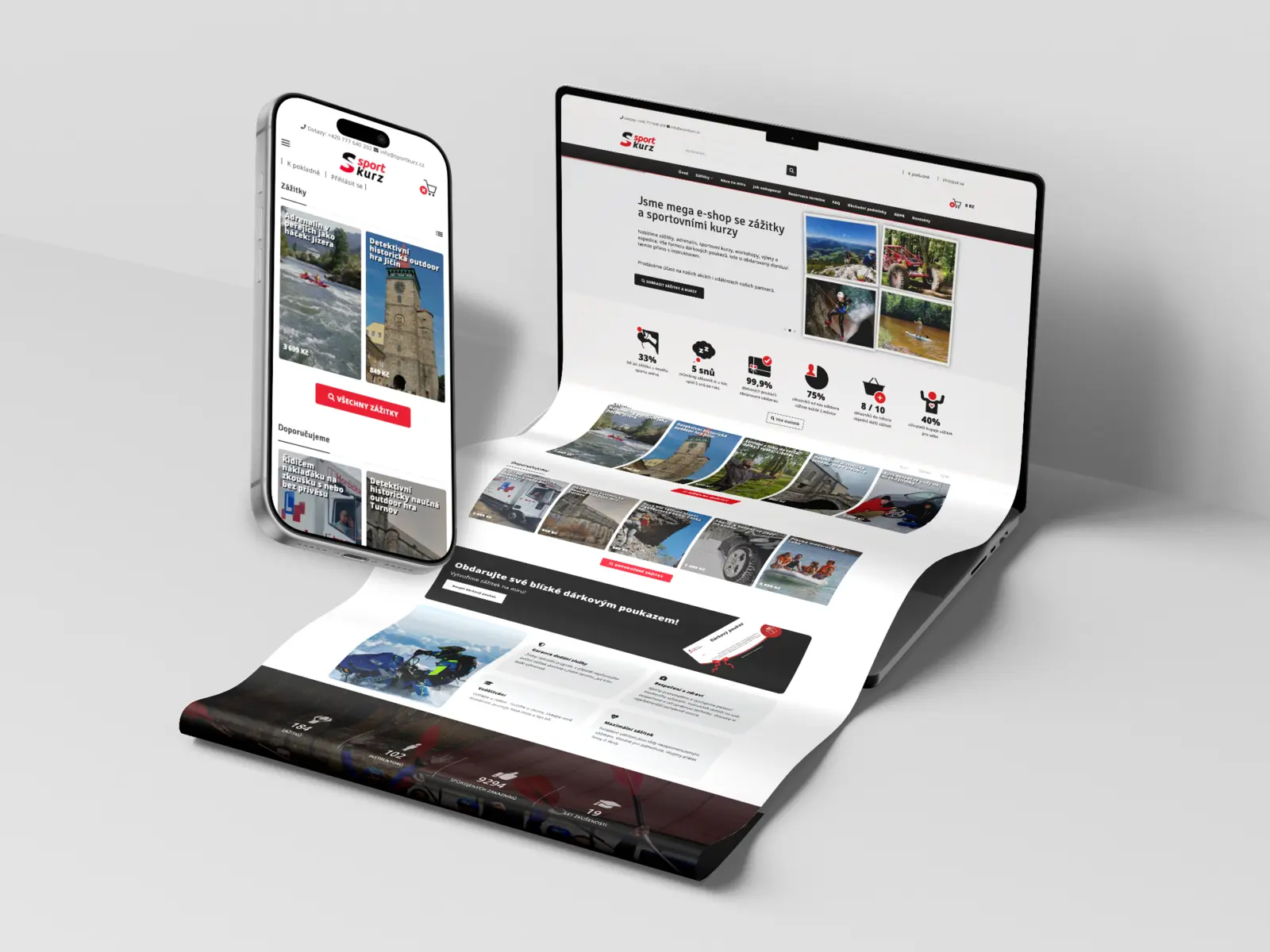 Náhled e-shopu Sportkurz.cz na počítači a telefonu