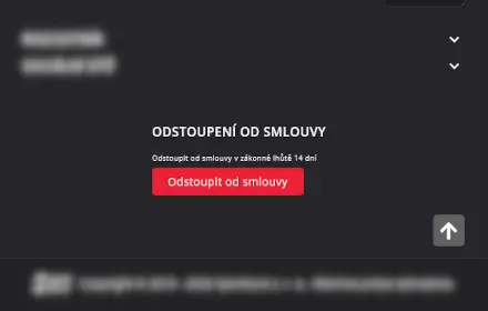 Ukázka tlačítka elektronického odstoupení od smlouvy